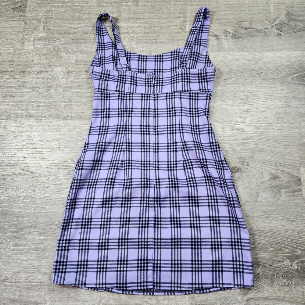 EMPYRE Purple Black Plaid Dress Small - Picture 13 of 16